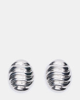 GROOVED CIRCULAR STUD EARRINGS SILVER