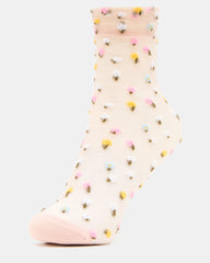 2 WILDFLOWER PACK TULLE SOCKS BLUSH